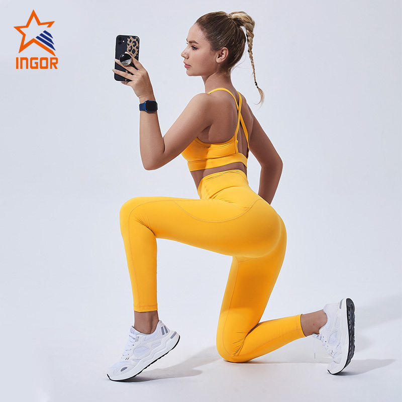 Ingorsports Wholesale Cross Back Yoga Bra & Legging Sets For Sports Workout 4