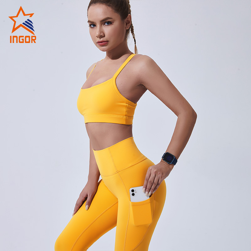 Ingorsports Wholesale Cross Back Yoga Bra & Legging Sets For Sports Workout 7
