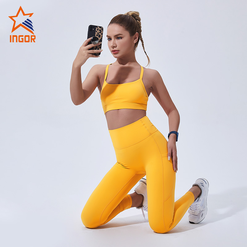 Ingorsports Wholesale Cross Back Yoga Bra & Legging Sets For Sports Workout 8