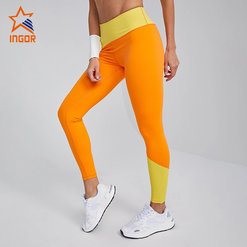 Ingorsports Sport-Leggings mit Kontrastriemen, individuelle Großhandels-Activewear für Yoga-Bekleidung 1