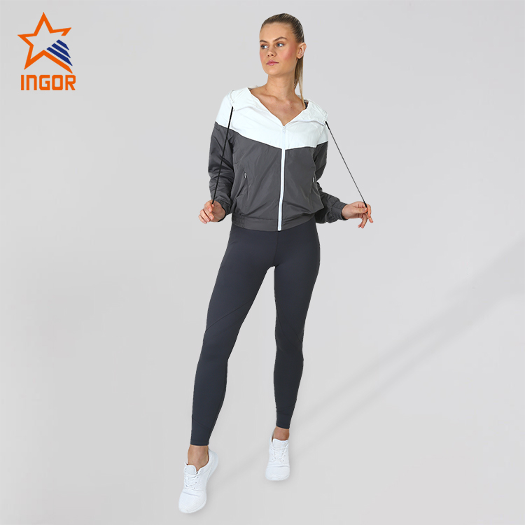 Ingorsports Women Custom Active Running Fitness Loose Coat Fashion Zip Up Sweatshirt Hoodies Jacket 6