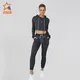 Ingorsports Custom Fitness Apparel Deep Scoop U Back Sports Bra With Reflective Tape Contrast Color & Loose Fit Cutting Jogger Pant Set With Two Side Pocket8 4