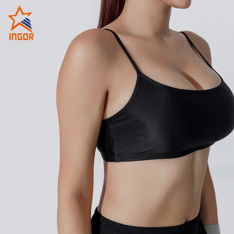 INGOR black crop top sports bra to enhance the capacity of sports for ladies 2