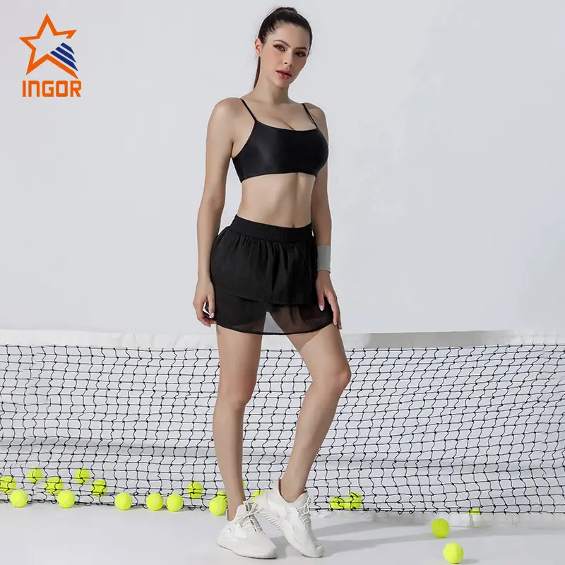 INGOR black crop top sports bra to enhance the capacity of sports for ladies 5