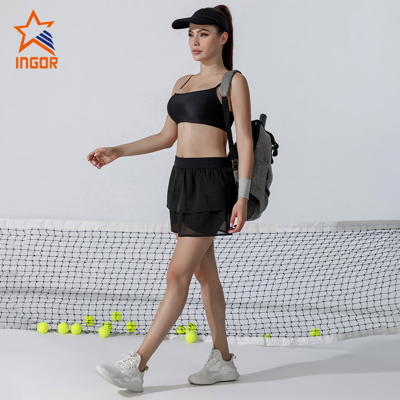 Ingortsports Wholesale Sports Wear Tennis Skirts With Lightweight Chiffon For Outer Layer 6