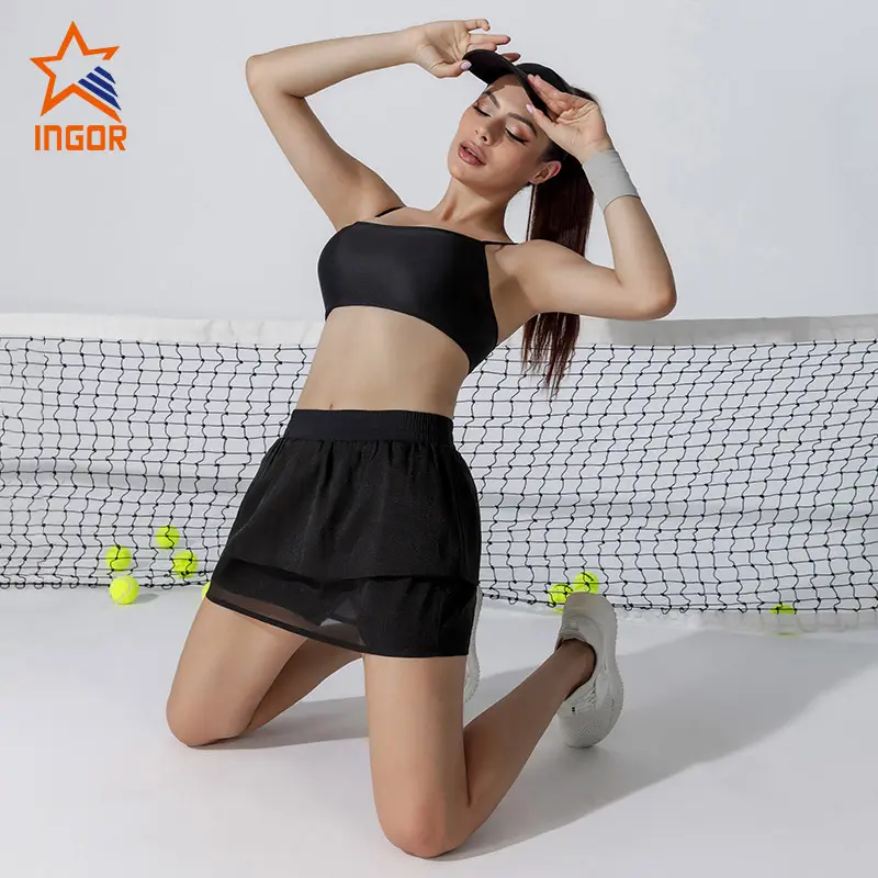 INGOR black crop top sports bra to enhance the capacity of sports for ladies 8