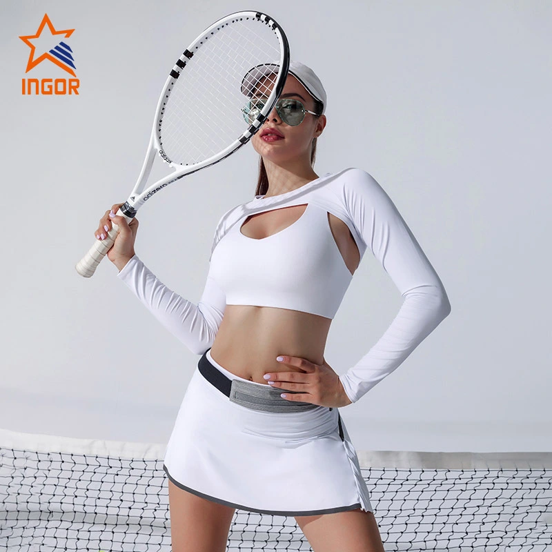 Ingorsports Lättviktsmaterial för torr passform Tenniskläder Cropped Tops Athletic Wear Tillverkare 1