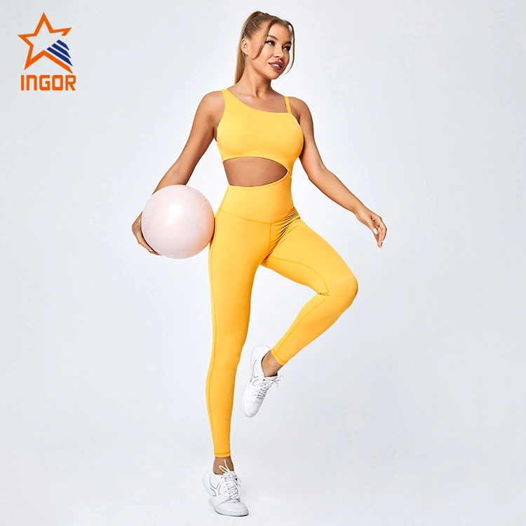Ingorsports Private Label Activewear Wholesale Women One Piece Jumpsuit Set For Gym Wear 1