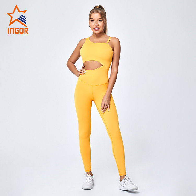 Ingorsports Private Label Activewear Wholesale Women One Piece Jumpsuit Set For Gym Wear 4
