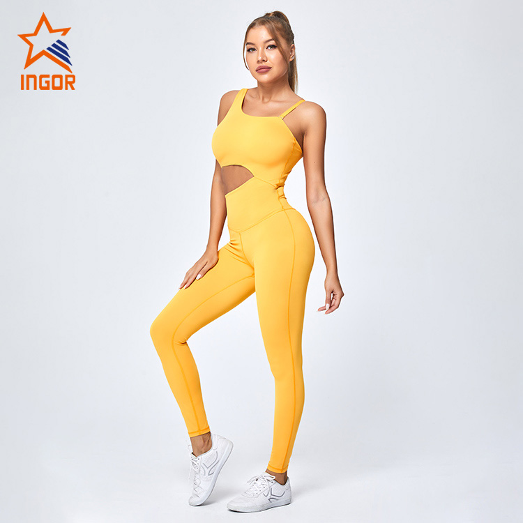 Ingorsports Private Label Activewear Wholesale Women One Piece Jumpsuit Set For Gym Wear 3