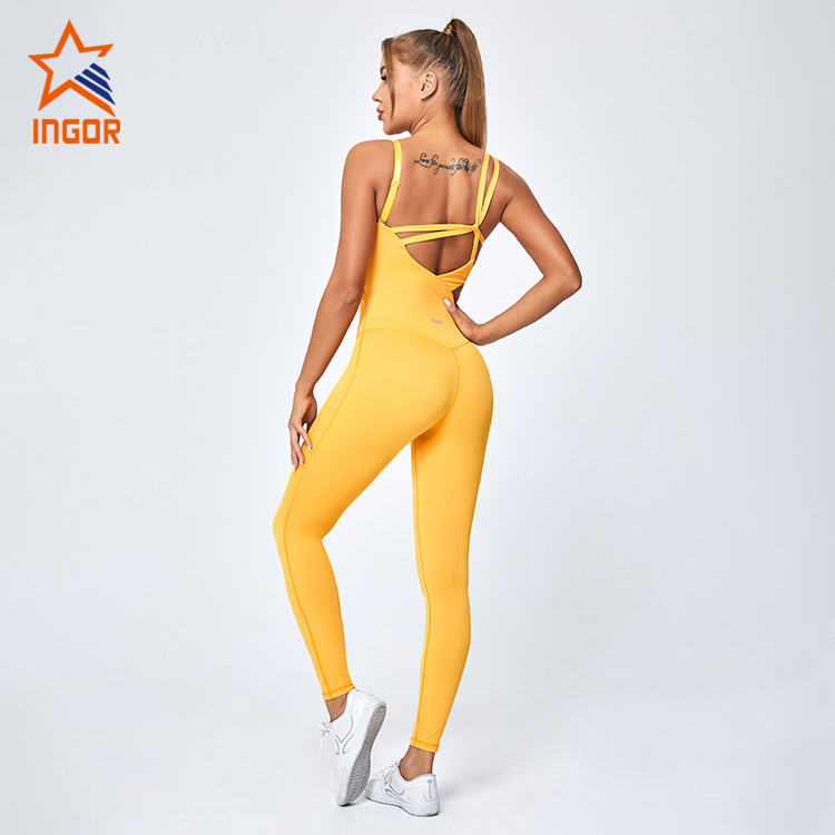Ingorsports Private Label Activewear Wholesale Women One Piece Jumpsuit Set For Gym Wear 5