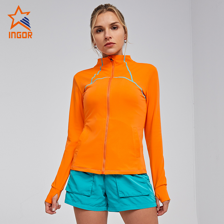 Ingorsports Custom Fitness Apparel Contrast Sewing Line Color & Slim Fit Cutting Jackets 1