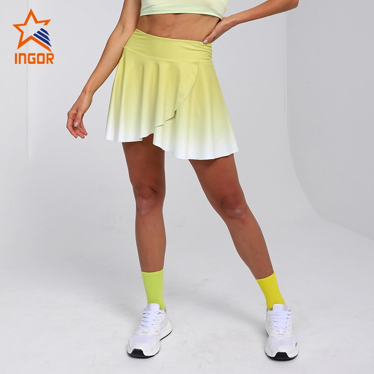 Ingorsports Großhandel Sportbekleidung Damen Tennisröcke mit Innenshorts für Fitness im Fitnessstudio 1