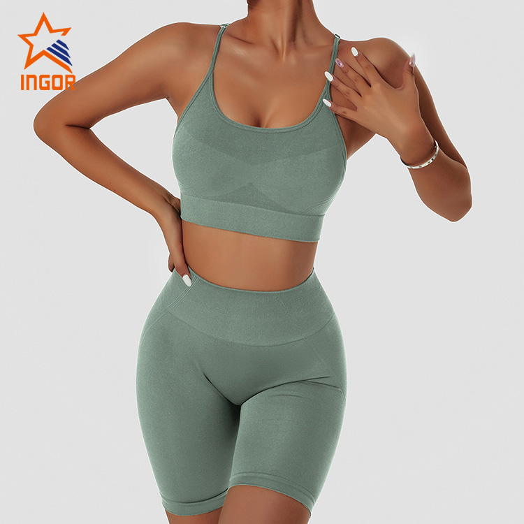 Ingor Sportswear シームレス ハイウエスト アウトドア 女性用 タイト 通気性 バットリフティング ランニング バイカー スポーツ ショーツ 7