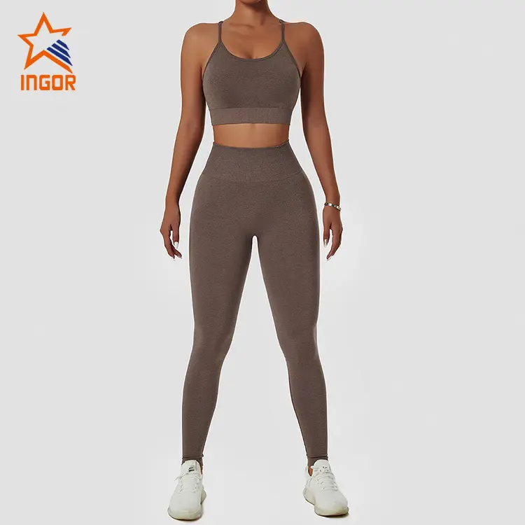 Ingor Sportswear Custom Fitness Apparel Butt Lifting Yoga Shorts Elastic High Waist Running Fitness Shorts Tight Seamless Sports Shorts3 4