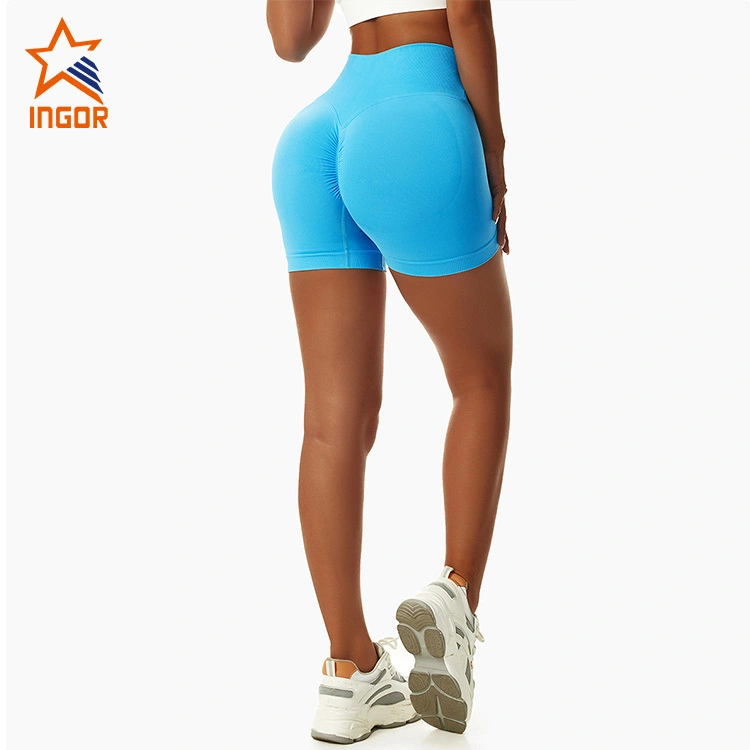 Ingor Sportswear Custom Fitness Apparel Butt Lifting Yoga Shorts Elastic High Waist Running Fitness Shorts Tight Seamless Sports Shorts 1