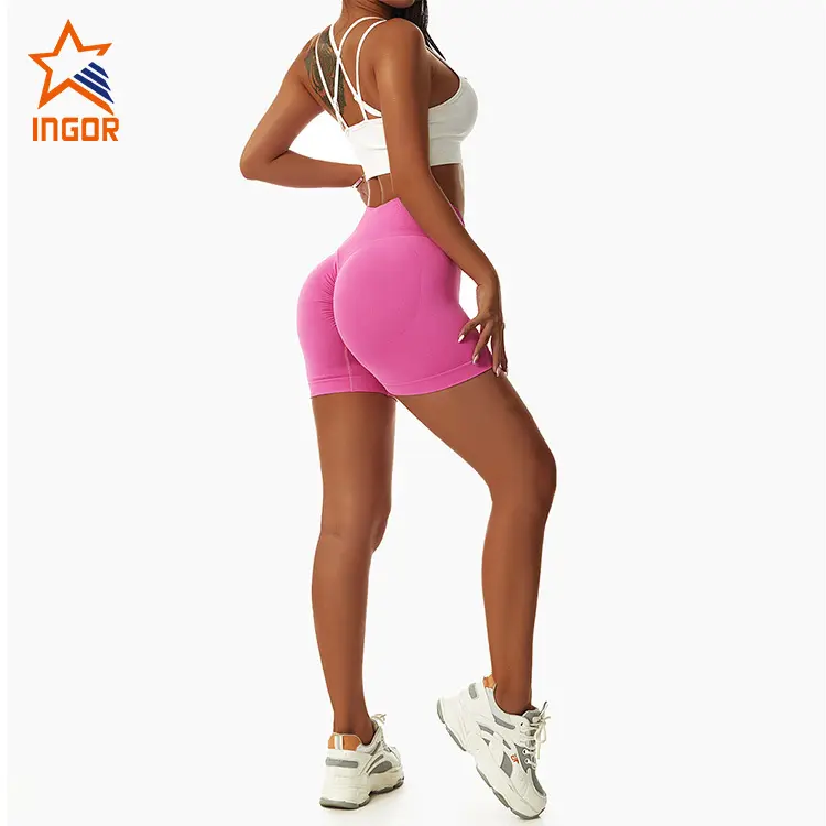 Ingor Sportswear Custom Fitness Apparel Butt Lifting Yoga Shorts Elastic High Waist Running Fitness Shorts Tight Seamless Sports Shorts6 4