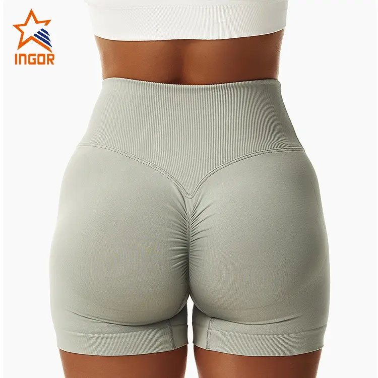 Ingor Sportswear Custom Fitness Apparel Butt Lifting Yoga Shorts Elastic High Waist Running Fitness Shorts Tight Seamless Sports Shorts6 8