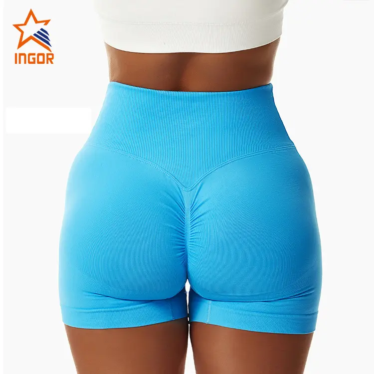 Ingor Sportswear Custom Fitness Apparel Butt Lifting Yoga Shorts Elastic High Waist Running Fitness Shorts Tight Seamless Sports Shorts6 9