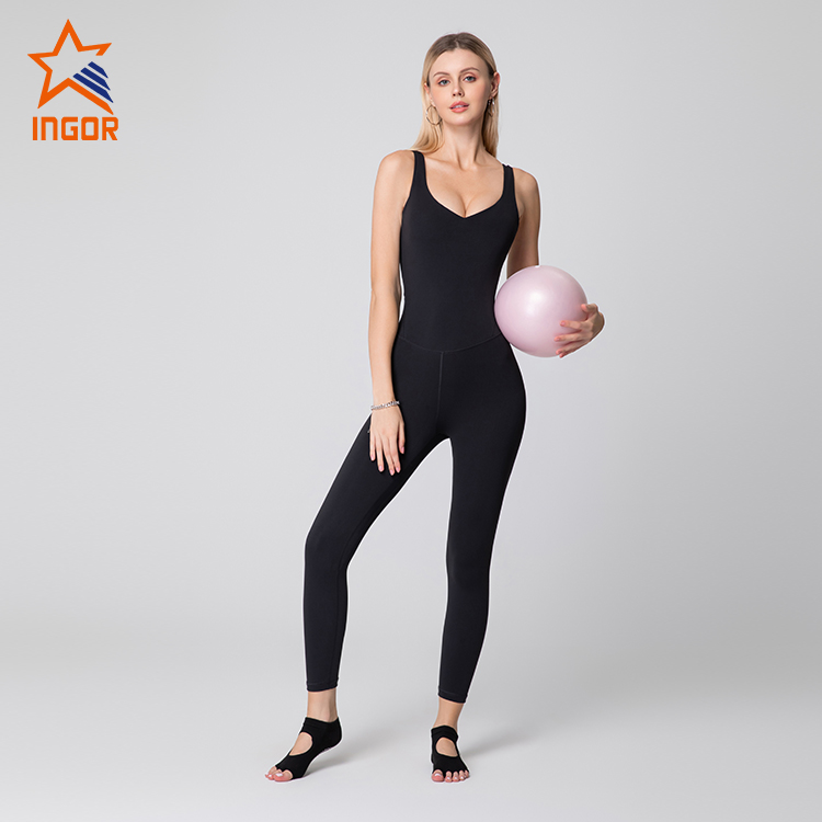 Ingor Sportswear Women Custom Gym Wear One Pieces Jumpsuit Yoga Set Running Fitness Wear 2