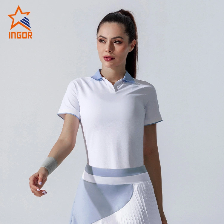 Ingorsports Tennisbekleidungsunternehmen, individuelle Fitnessbekleidung, Damen-Polo-T-Shirt 1