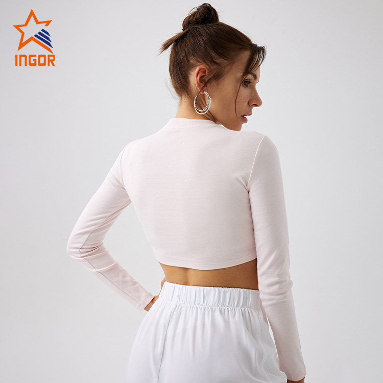 Ingorsports Activewear Bekleidungshersteller, maßgeschneidertes Damen-Crop-T-Shirt aus Bio-Baumwollstoff 2