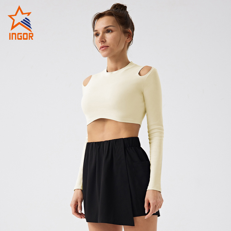 Ingorsports Activewear Bekleidungshersteller, maßgeschneidertes Damen-Crop-T-Shirt aus Bio-Baumwollstoff 4