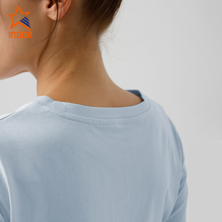 Ingorsports Fitnessbekleidungshersteller Custom Activewear Damen Loose Classic Crop Top 7
