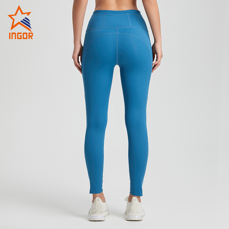 INGOR SPORTSWEAR womens blue gym leggings wholesale for yoga 4