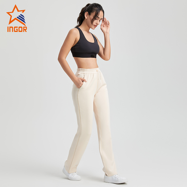 Ingorsports Одежда для фитнеса на заказ Женская спортивная одежда Базовый спортивный бюстгальтер & Брюки для бега с карманами Комплект для бега 2