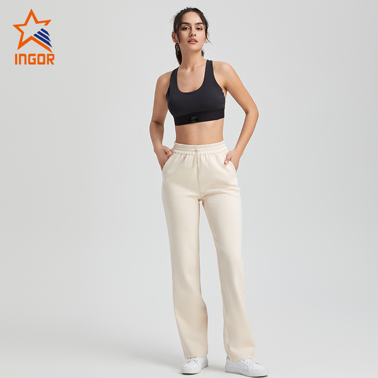 Ingorsports Одежда для фитнеса на заказ Женская спортивная одежда Базовый спортивный бюстгальтер & Брюки для бега с карманами Комплект для бега 9