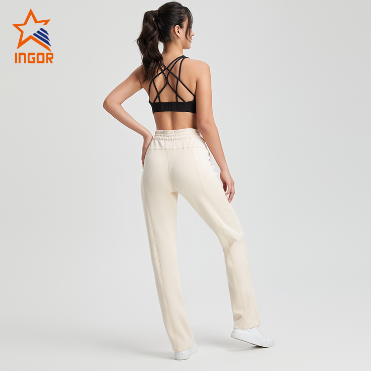 Ingorsports Одежда для фитнеса на заказ Женская спортивная одежда Базовый спортивный бюстгальтер & Брюки для бега с карманами Комплект для бега 10