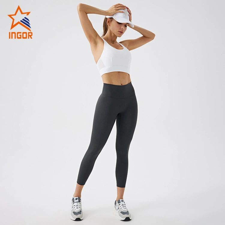 Ingorsports Private Label Athletic Wear Custom Damen High Impact Running Bra & Basic Leggings Sets 1