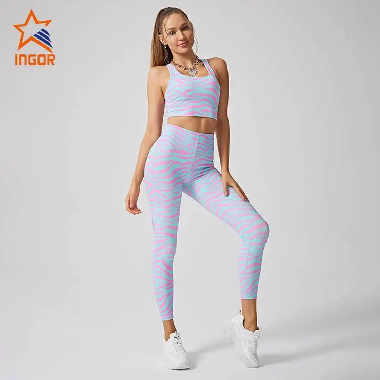 Ingorsports – vêtements de sport de marque privée, soutien-gorge de sport personnalisé pour femmes &, Leggings imprimés, ensembles de Yoga 1