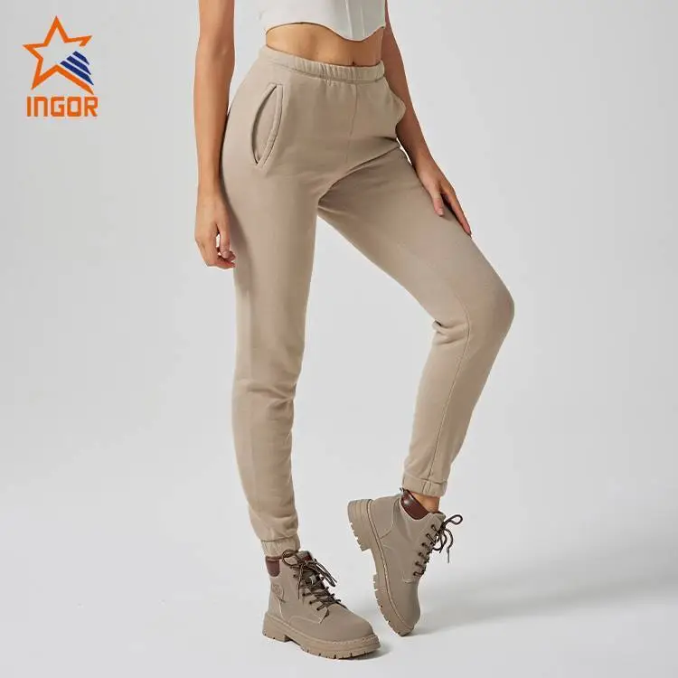Ingor スポーツウェア フィットネスウェア サプライヤー カスタム女性ジョガー スウェット パンツ 1
