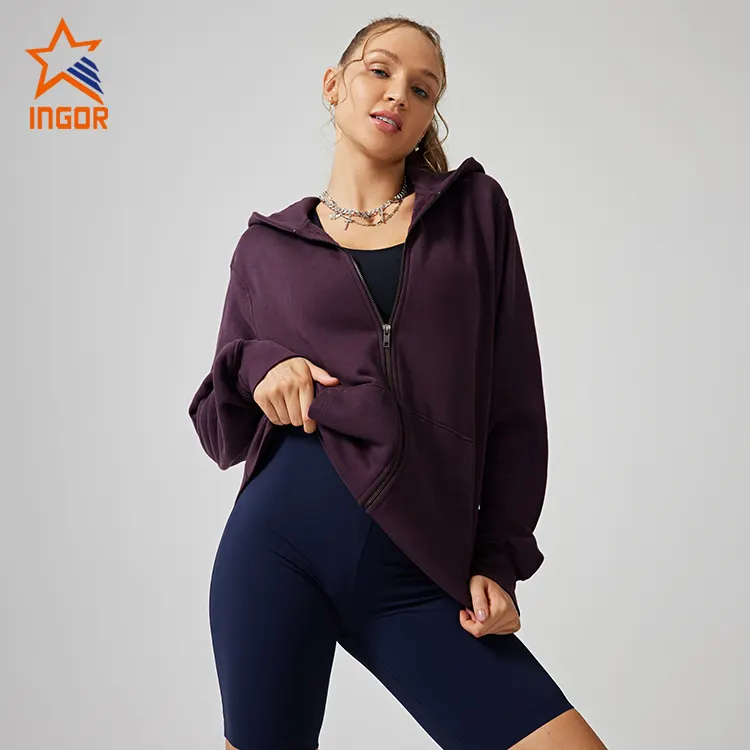 INGOR SPORTSWEAR raglan sleeve zip hoodie in bulk for yoga 2