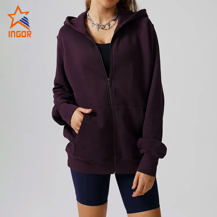 INGOR SPORTSWEAR raglan sleeve zip hoodie in bulk for yoga 4