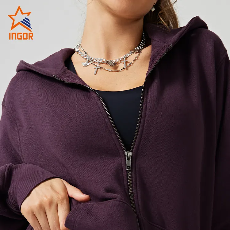 INGOR SPORTSWEAR raglan sleeve zip hoodie in bulk for yoga 6