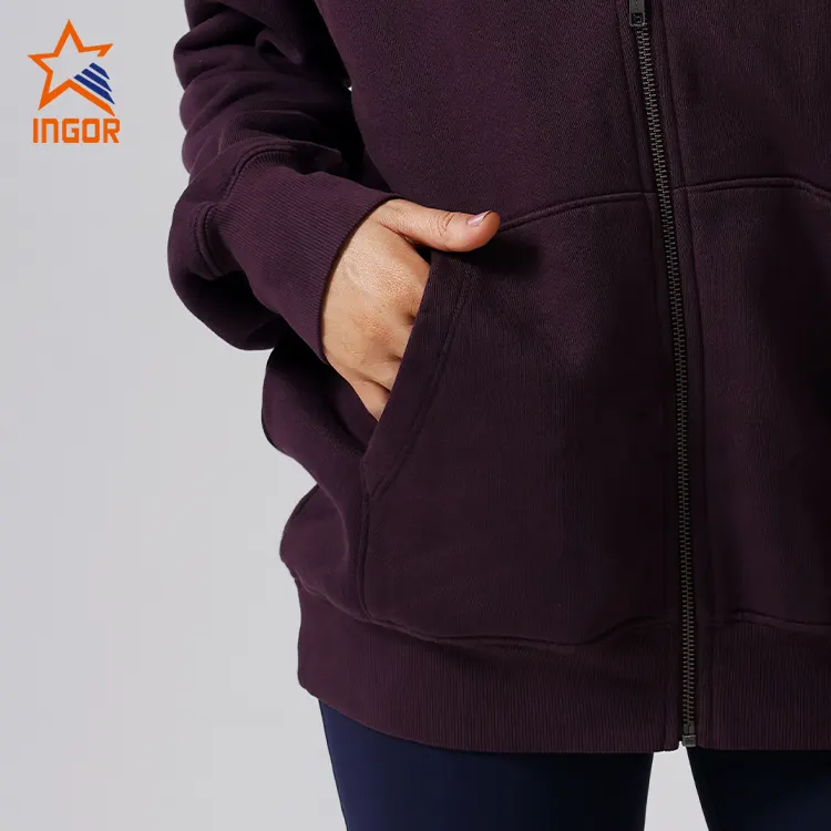 INGOR SPORTSWEAR raglan sleeve zip hoodie in bulk for yoga 8