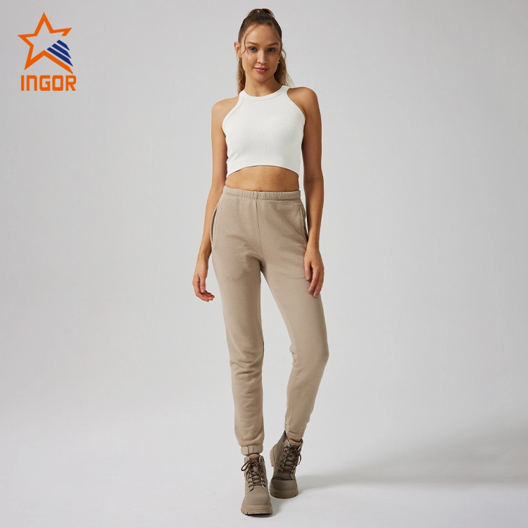Ingorsports Workout Clothes Manufacturers Custom Women Crop Tank Top & Jogger Pants Sets 1