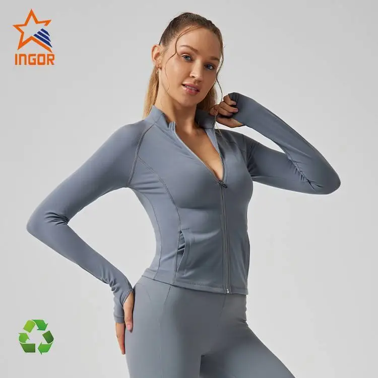 Ingor Sportswear フィットネス衣料品メーカーの女性の持続可能なアクティブウェア ジャケット 1
