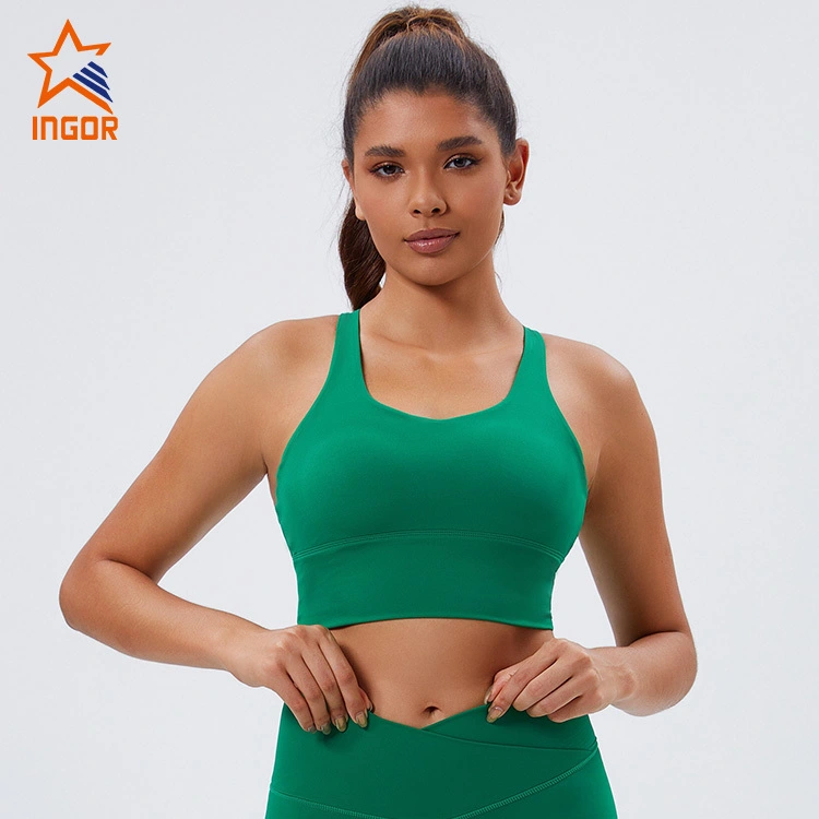 Produttori di abbigliamento fitness Reggiseno yoga sportivo con schienale sottile da donna in tessuto riciclato personalizzato 1