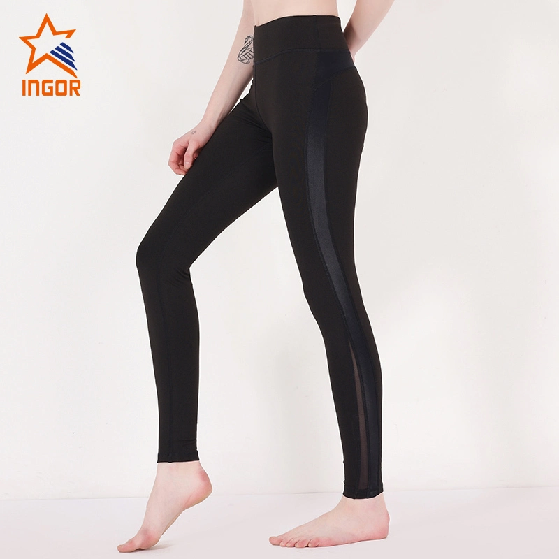Ingorsports Black mesh yoga pants brands Y1911P02 1