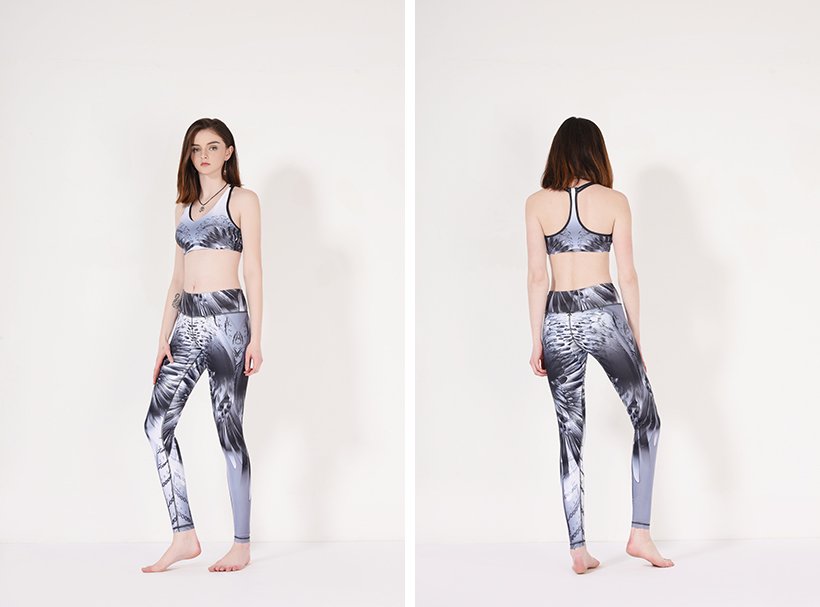 INGOR printed short yoga leggings with four needles six threads for sport 2