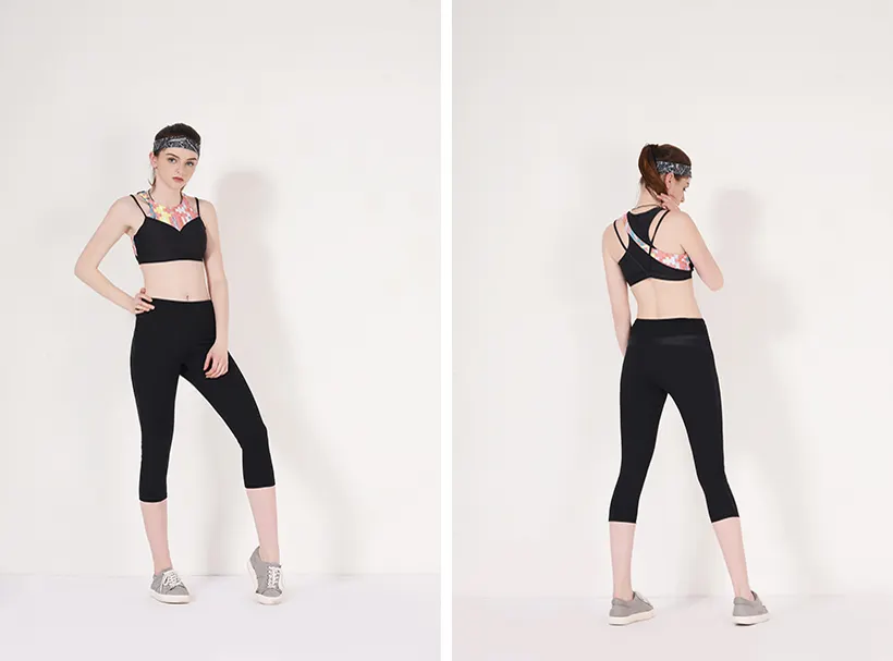 Ladies high neck sports bra top Y1913B08 5