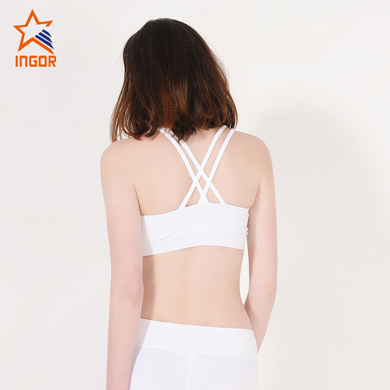 Ingorsports Ladies White Padded Sports Yoga Bra 3