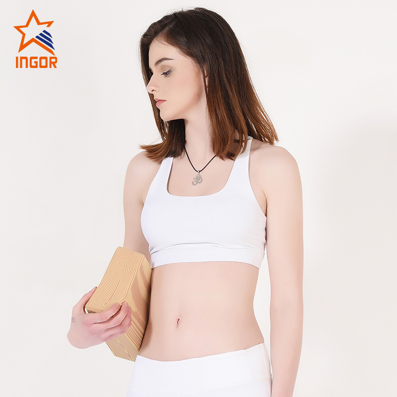 Ingorsports Ladies White Padded Sports Yoga Bra 1