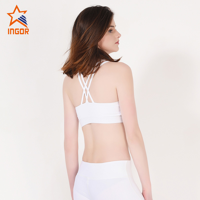 Ingorsports Ladies White Padded Sports Yoga Bra 4