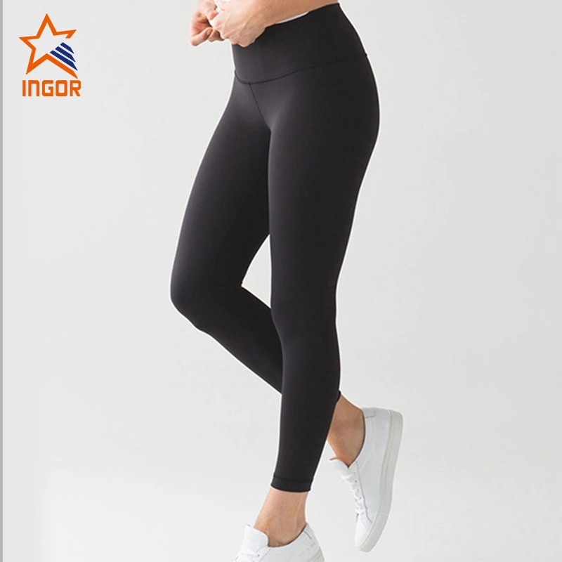 Ingorsports High Waist Womens Best Black Spandex Yoga Leggings Pants JK11P011 1