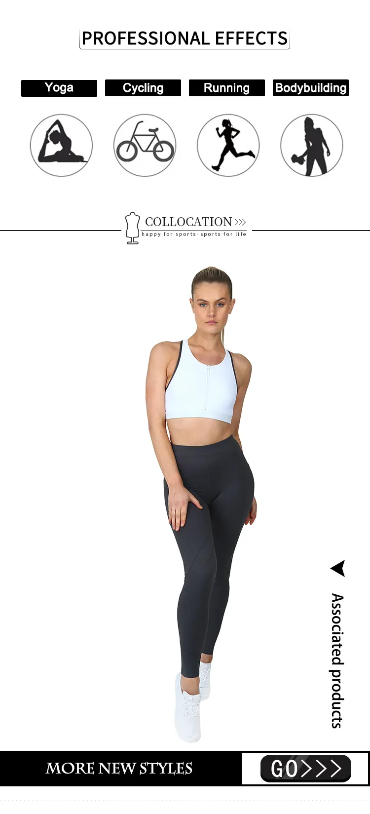 custom long sports bra top wireless with high quality at the gym 8